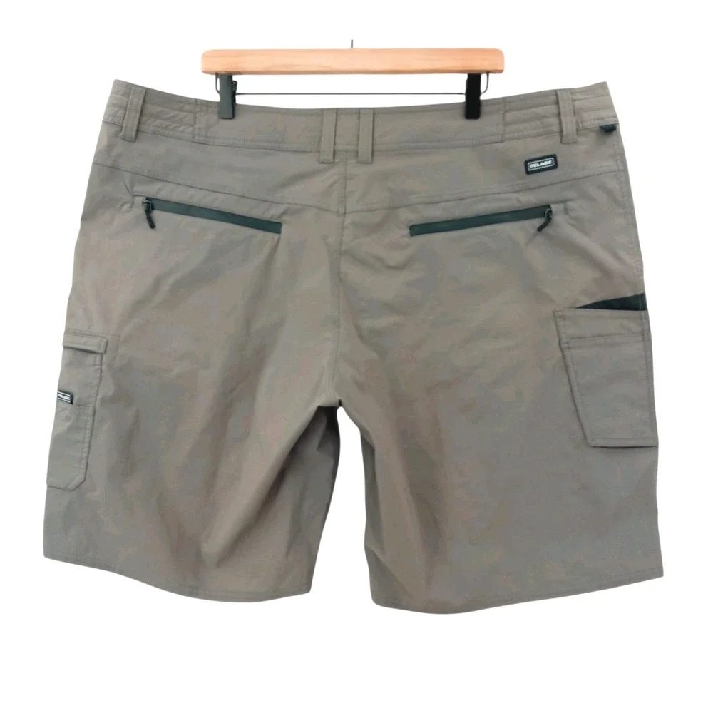 Pelagic Traverse Fishing Board Shorts Mens 44 Grey Nylon Performance Swim Fading